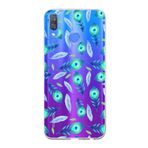 PrintiFy Huawei Y9 2019 ile Uyumlu 1mm Slim Fit Nazar Boncuğu 3 Baskılı Şeffaf Kılıf