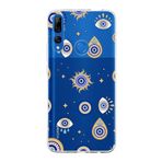 PrintiFy Huawei Y9 Prime 2019 ile Uyumlu 1mm Slim Fit Nazar Boncuğu 5 Baskılı Şeffaf Kılıf