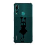 Printify Huawei Y9 Prime 2019 Uyumlu Köşe Korumalı Antişok Kapak Çizgi Kedi Tasarımlı Şeffaf Kılıf