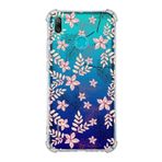 Printify Huawei Y9 Prime 2019 Uyumlu Köşe Korumalı Antişok Kapak Floral Kırmızı Tasarımlı Şeffaf Kılıf