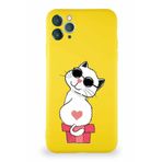 PrintiFy iPhone 11 Pro Max Soft Premier Kapak Coolcat Tasarımlı Silikon Kılıf - Sarı