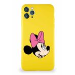 PrintiFy iPhone 11 Pro Max Soft Premier Kapak Minnie Mouse-a Tasarımlı Silikon Kılıf - Sarı