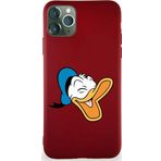 Printify Iphone 11 Pro Maxuyumlu Soft Premier Kapak Donald Duck-E Tasarımlı Silikon Kılıf - Mürdüm