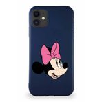 PrintiFy iPhone 11 Soft Premier Kapak Minnie Mouse-a Tasarımlı Silikon Kılıf - Lacivert
