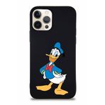 Printify Iphone 12 Prouyumlu Soft Premier Kapak Donald Duck-C Tasarımlı Silikon Kılıf - Siyah