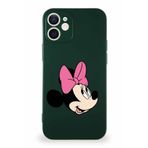 PrintiFy iPhone 12 Soft Premier Kapak Minnie Mouse-a Tasarımlı Silikon Kılıf - Yeşil