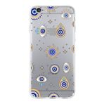 Printify iPhone 6 İle Uyumlu 1mm Slim Fit Nazar Boncuğu 5 Baskılı Şeffaf Kılıf