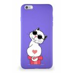 PrintiFy iPhone 6 Plus Soft Premier Kapak Coolcat Tasarımlı Silikon Kılıf - Mor