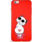 Printify Iphone 6S Plus Soft Premier Kapak Coolcat Tasarımlı Silikon Kılıf - Kırmızı