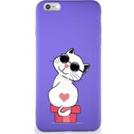 Printify Iphone 6S Plus Uyumlu Soft Premier Kapak Coolcat Tasarımlı Silikon Kılıf - Mor