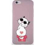 Printify Iphone 6S Plus Uyumlu Soft Premier Kapak Coolcat Tasarımlı Silikon Kılıf - Pudra