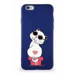 PrintiFy iPhone 6s Soft Premier Kapak Coolcat Tasarımlı Silikon Kılıf - Lacivert