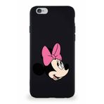PrintiFy iPhone 6s Soft Premier Kapak Minnie Mouse-a Tasarımlı Silikon Kılıf - Siyah