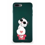 PrintiFy iPhone 7 Plus Soft Kapak Coolcat Tasarımlı Silikon Kılıf - Yeşil
