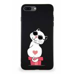 PrintiFy iPhone 7 Plus Soft Premier Kapak Coolcat Tasarımlı Silikon Kılıf - Siyah
