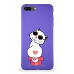 Printify Iphone 8 Plus Uyumlu Soft Premier Kapak Coolcat Tasarımlı Silikon Kılıf - Mor