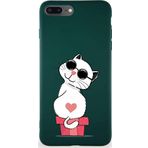 Printify Iphone 8 Plus Uyumlu Soft Premier Kapak Coolcat Tasarımlı Silikon Kılıf - Yeşil