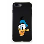 Printify Iphone 8 Plus Uyumlu Soft Premier Kapak Donald Duck-A Tasarımlı Silikon Kılıf - Siyah