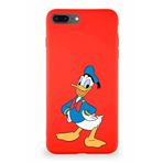 Printify Iphone 8 Plus Uyumlu Soft Premier Kapak Donald Duck-C Tasarımlı Silikon Kılıf - Kırmızı