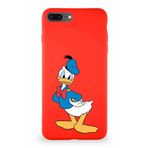 Printify Iphone 8 Plus Uyumlu Soft Premier Kapak Donald Duck-D Tasarımlı Silikon Kılıf - Kırmızı