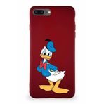 Printify Iphone 8 Plus Uyumlu Soft Premier Kapak Donald Duck-D Tasarımlı Silikon Kılıf - Mürdüm