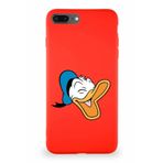 Printify Iphone 8 Plus Uyumlu Soft Premier Kapak Donald Duck-E Tasarımlı Silikon Kılıf - Kırmızı