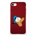 Printify Iphone 8 Plus Uyumlu Soft Premier Kapak Donald Duck-E Tasarımlı Silikon Kılıf - Mürdüm