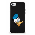 Printify Iphone 8 Plus Uyumlu Soft Premier Kapak Donald Duck-F Tasarımlı Silikon Kılıf - Siyah