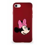 PrintiFy iPhone 8 Soft Premier Kapak Minnie Mouse-a Tasarımlı Silikon Kılıf - Mürdüm