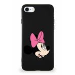 PrintiFy iPhone 8 Soft Premier Kapak Minnie Mouse-a Tasarımlı Silikon Kılıf - Siyah