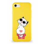 Printify Iphone Se 2022 Soft Premier Kapak Coolcat Tasarımlı Silikon Kılıf - Sarı
