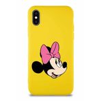 PrintiFy iPhone X Soft Premier Kapak Minnie Mouse-a Tasarımlı Silikon Kılıf - Sarı