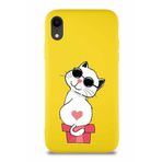 Printify Iphone Xr Soft Premier Kapak Coolcat Tasarımlı Silikon Kılıf - Sarı