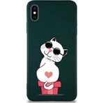 Printify Iphone Xs Max Soft Premier Kapak Coolcat Tasarımlı Silikon Kılıf - Yeşil
