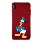 Printify Iphone Xs Maxuyumlu Soft Premier Kapak Donald Duck-C Tasarımlı Silikon Kılıf - Mürdüm