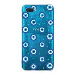PrintiFy Oppo A12 ile Uyumlu 1mm Slim Fit Nazar Boncuğu 1 Baskılı Şeffaf Kılıf