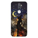 PrintiFy Oppo A5 2020 ile Uyumlu Vitray Cadı Saati Tasarımlı Şeffaf Silikon Kılıf