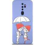 PrintiFy Oppo A9 2020 Uyumlu Lansman Kılıf Aşk Tasarımlı İçi Kadife Kapak lila