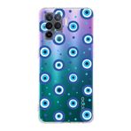 PrintiFy Oppo Reno 5 Lite ile Uyumlu 1mm Slim Fit Nazar Boncuğu 1 Baskılı Şeffaf Kılıf