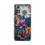 PrintiFy Poco M4 Pro ile Uyumlu Vitray Mücevher Flora Tasarımlı Şeffaf Silikon Kılıf