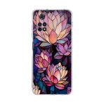 PrintiFy Poco M4 Pro ile Uyumlu Vitray Sessiz Lotus Tasarımlı Şeffaf Silikon Kılıf