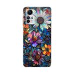 PrintiFy Redmi Note 12S ile Uyumlu Vitray Mücevher Flora Tasarımlı Şeffaf Silikon Kılıf