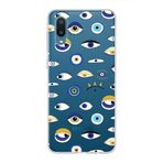 PrintiFy Samsung Galaxy A02 ile Uyumlu 1mm Slim Fit Nazar Boncuğu 2 Baskılı Şeffaf Kılıf