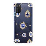 PrintiFy Samsung Galaxy A02s ile Uyumlu 1mm Slim Fit Nazar Boncuğu 5 Baskılı Şeffaf Kılıf