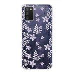 PrintiFy Samsung Galaxy A02s ile Uyumlu Kapak Floral Lila Tasarımlı 1mm Fit Şeffaf Silikon Kılıf