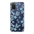 PrintiFy Samsung Galaxy A02s ile Uyumlu Kapak Floral Mavi Tasarımlı 1mm Fit Şeffaf Silikon Kılıf