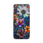 PrintiFy Samsung Galaxy A02s ile Uyumlu Vitray Mücevher Flora Tasarımlı Şeffaf Silikon Kılıf