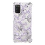 Printify Samsung Galaxy A02S Uyumlu Köşe Korumalı Antişok Kapak Floral Lila Tasarımlı Şeffaf Kılıf