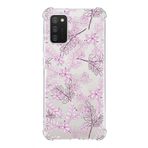 Printify Samsung Galaxy A02S Uyumlu Köşe Korumalı Antişok Kapak Floral Pudra Tasarımlı Şeffaf Kılıf
