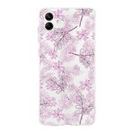 PrintiFy Samsung Galaxy A04 ile Uyumlu Kapak Floral Pudra Tasarımlı 1mm Fit Şeffaf Silikon Kılıf